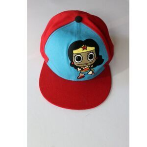 Wonder Woman Six Flags Snapback Trucker Style Hat One Size Red Blue